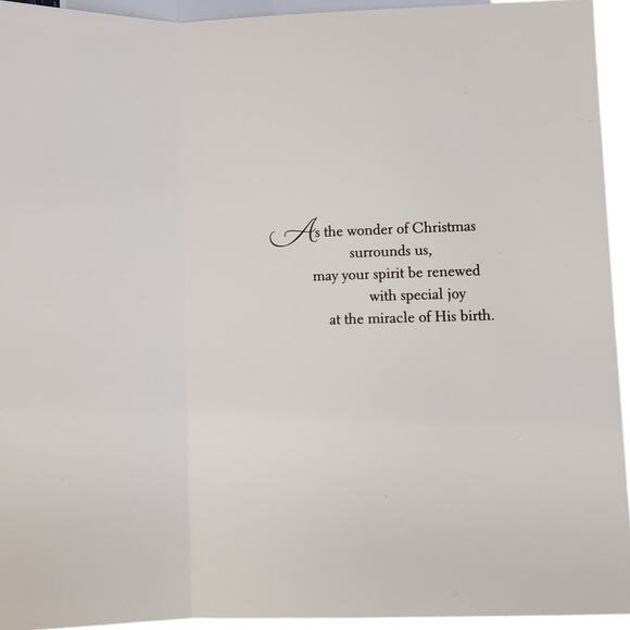 Vintage Hallmark Christmas Cards Blue Christmas Tree Sparkles Diana Manning - Picture 3 of 11